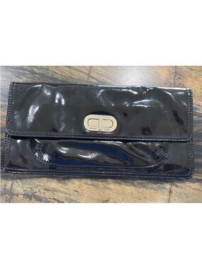 Franco Sarto Black Patent Clutch Wristlet